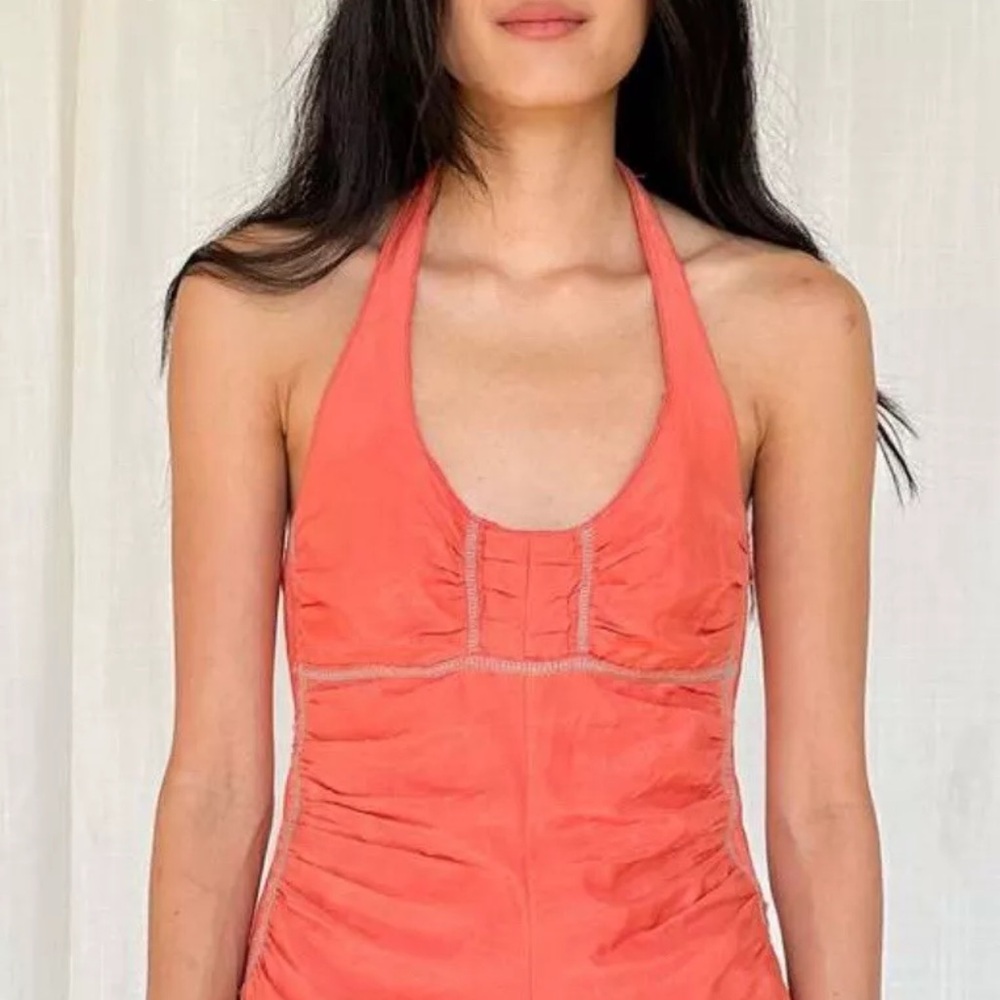 Armani Coral Halter Dress